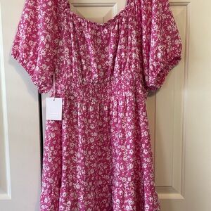 Lauren Conrad floral pink midi dress